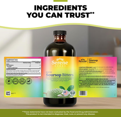 Serene Herbs Soursop Bitters Liquid with Soursop Leaves for Gut Cleanse