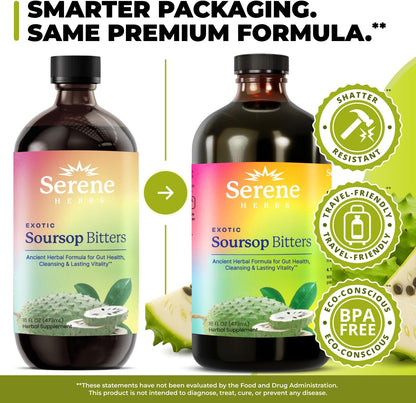 Serene Herbs Soursop Bitters Liquid with Soursop Leaves for Gut Cleanse